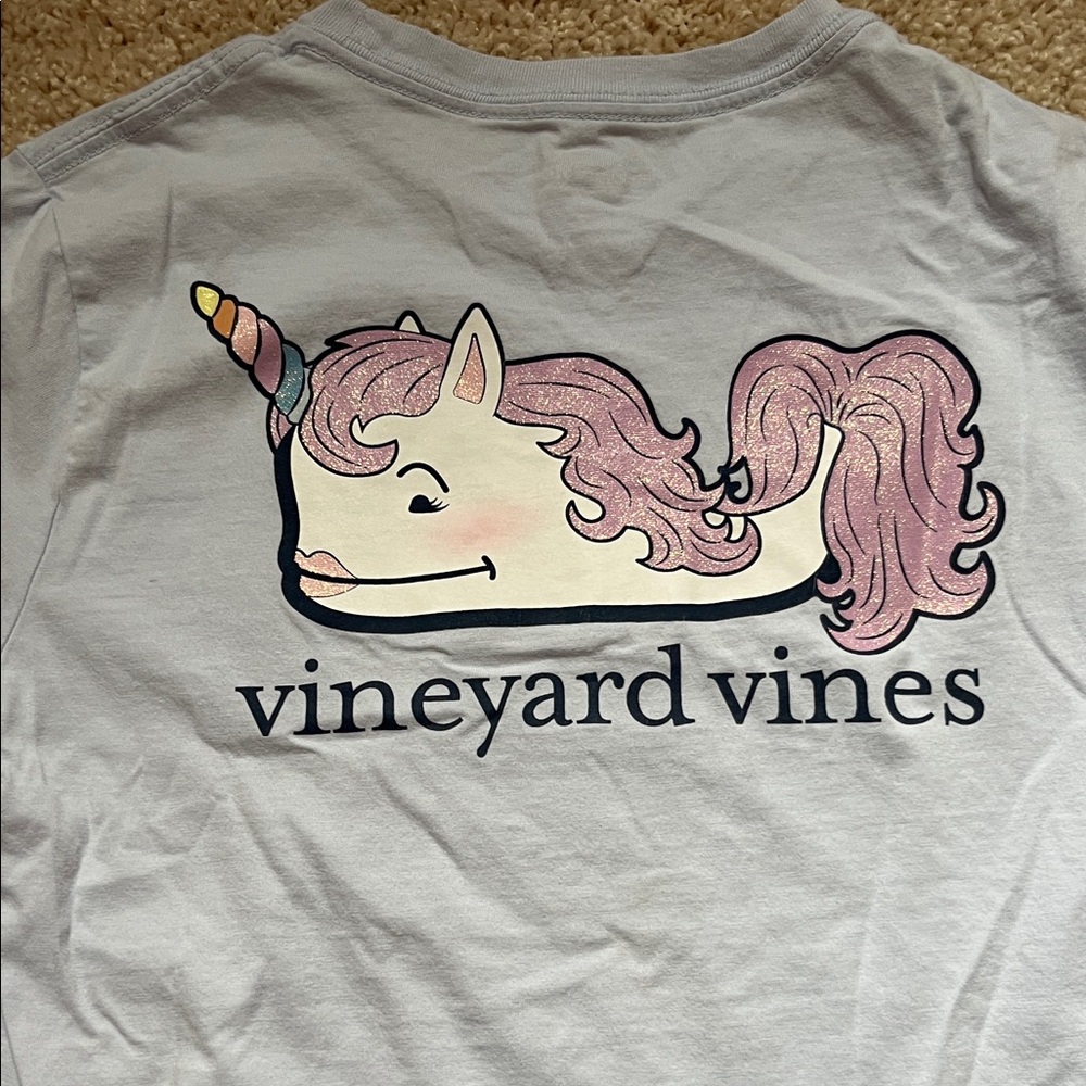 Vineyard Vines Kids Unicorn Graphic Tee - Gray